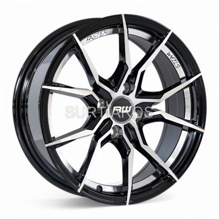 Aro 15x7" 4x100 ET35 CB73.1 Negro Maquinado con Detalle Pulido