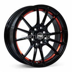 Aro 15x7" 8x100/114.3 ET35 CB73.1 Negro con Detalle Rojo