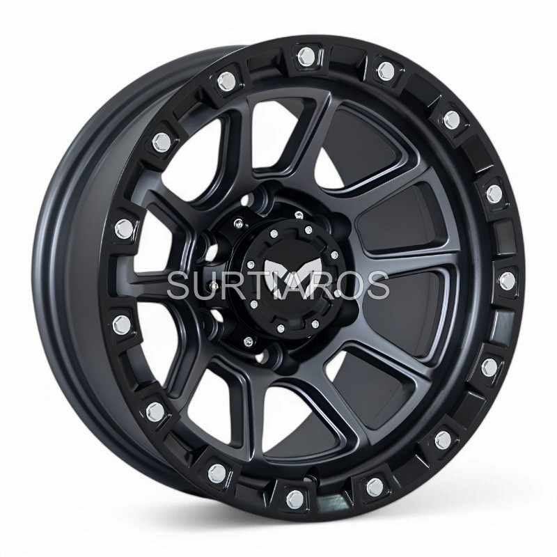 Aro 15x8" 6x139.7 ET0 CB110 Gris Oscuro Mate con Anillo Negro