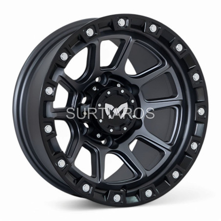 Aro 15x8" 6x139.7 ET0 CB110 Gris Oscuro Mate con Anillo Negro