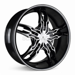 Aro 20x8.5" 6x135 ET38 CB88 Negro Maquinado con Línea Maquinada