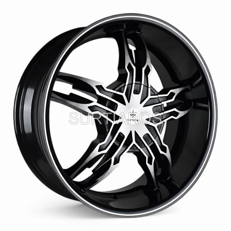 Aro 20x8.5" 6x135 ET38 CB88 Negro Maquinado con Línea Maquinada