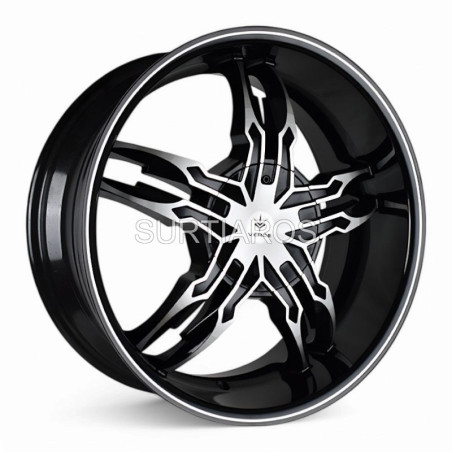 Aro 20x8.5" 6x135 ET38 CB88 Negro Maquinado con Línea Maquinada