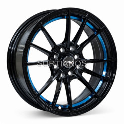Aro 15x7" 8x100/114.3 ET35 CB73.1 Negro con Detalle Azul