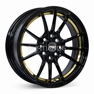 Aro 15x7" 8x100/114.3 ET35 CB73.1 Negro con Detalle Dorado