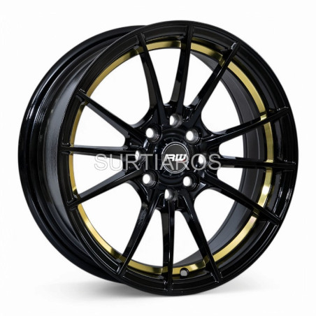 Aro 15x7" 8x100/114.3 ET35 CB73.1 Negro con Detalle Dorado
