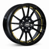 Aro 15x7" 8x100/114.3 ET35 CB73.1 Negro con Detalle Dorado