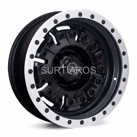 Aro 17x9" 6x139.7 ET0 CB106.1 Negro Mate con Aro Pulido