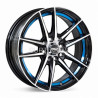 Aro 15x7" 8x100/114.3 ET35 CB73.1 Negro Maquinado con Detalle Azul