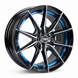 Aro 15x7" 8x100/114.3 ET35 CB73.1 Negro Maquinado con Detalle Azul