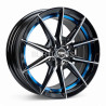 Aro 15x7" 8x100/114.3 ET35 CB73.1 Negro Maquinado con Detalle Azul