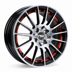 Aro 15x7" 8x100/114.3 ET35 CB73.1 Negro Maquinado con Detalle Rojo