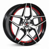 Aro 15x7" 8x100/114.3 ET35 CB73.1 Negro Maquinado con Detalle Rojo