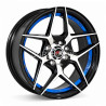 Aro 15x7" 8x100/114.3 ET35 CB73.1 Negro Maquinado con Detalle Azul