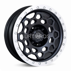 Aro 17x8.5" 6x139.7 ET-12 CB106.1 Negro Mate con Aro Pulido