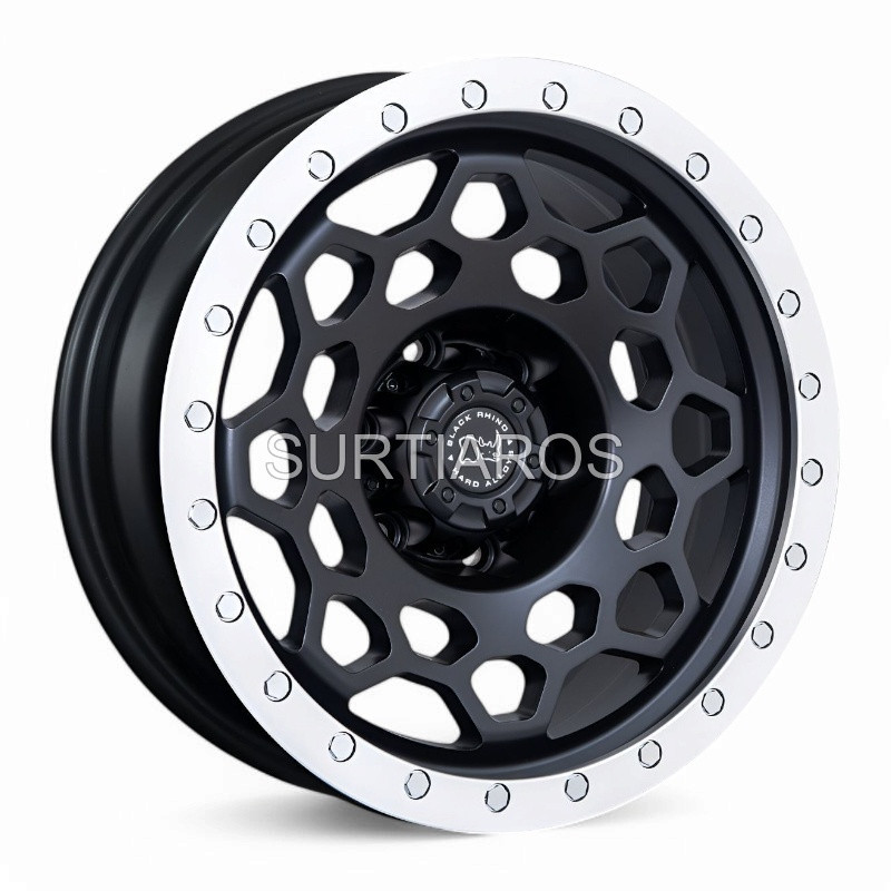Aro 17x8.5" 6x139.7 ET-12 CB106.1 Negro Mate con Aro Pulido